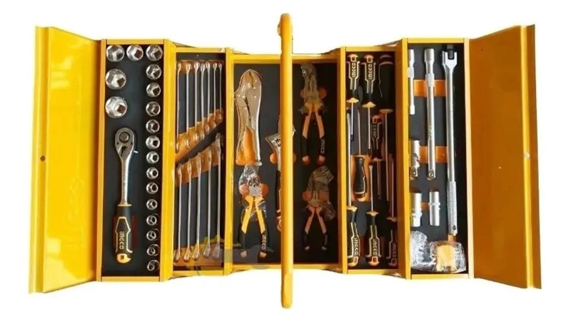 SET HERRAMIENTAS INGCO CAJA METALICA INDUSTRIAL + 59 HTAS MAN - 3