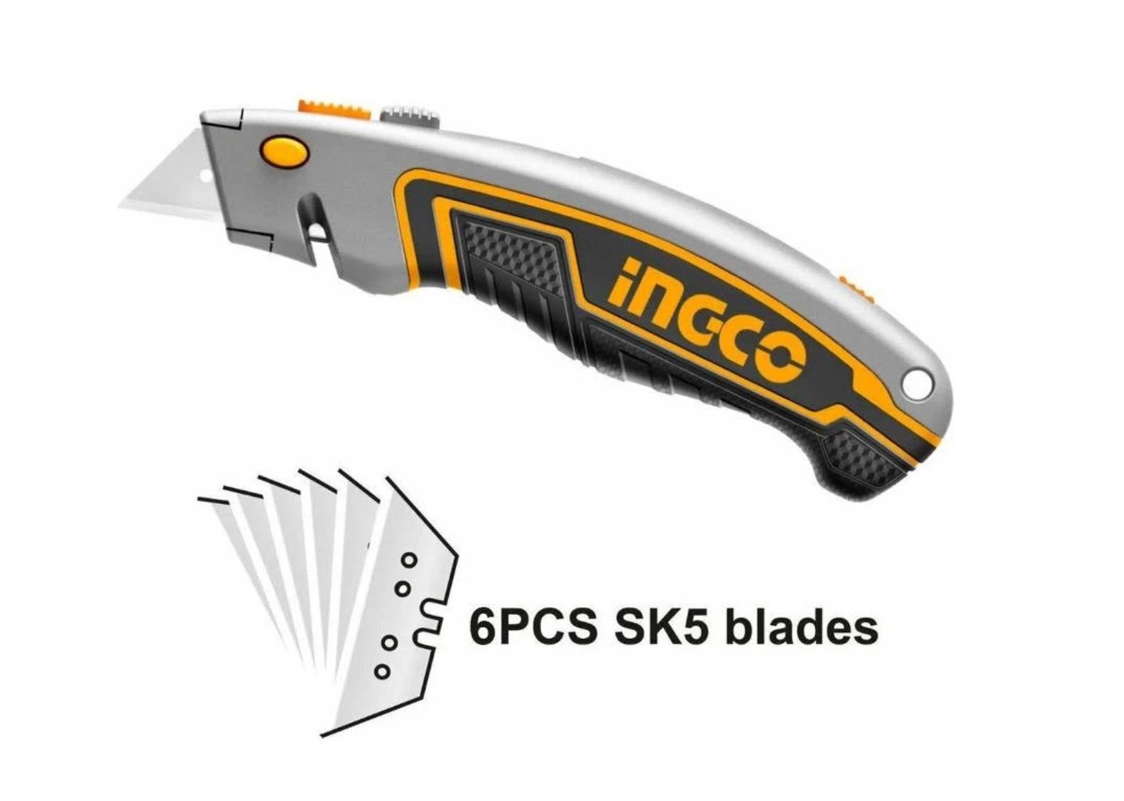 SET HERRAMIENTAS INGCO CUCHILLO CARTONERO RETRACTIL + 6 REPUESTOS SK5 - 3