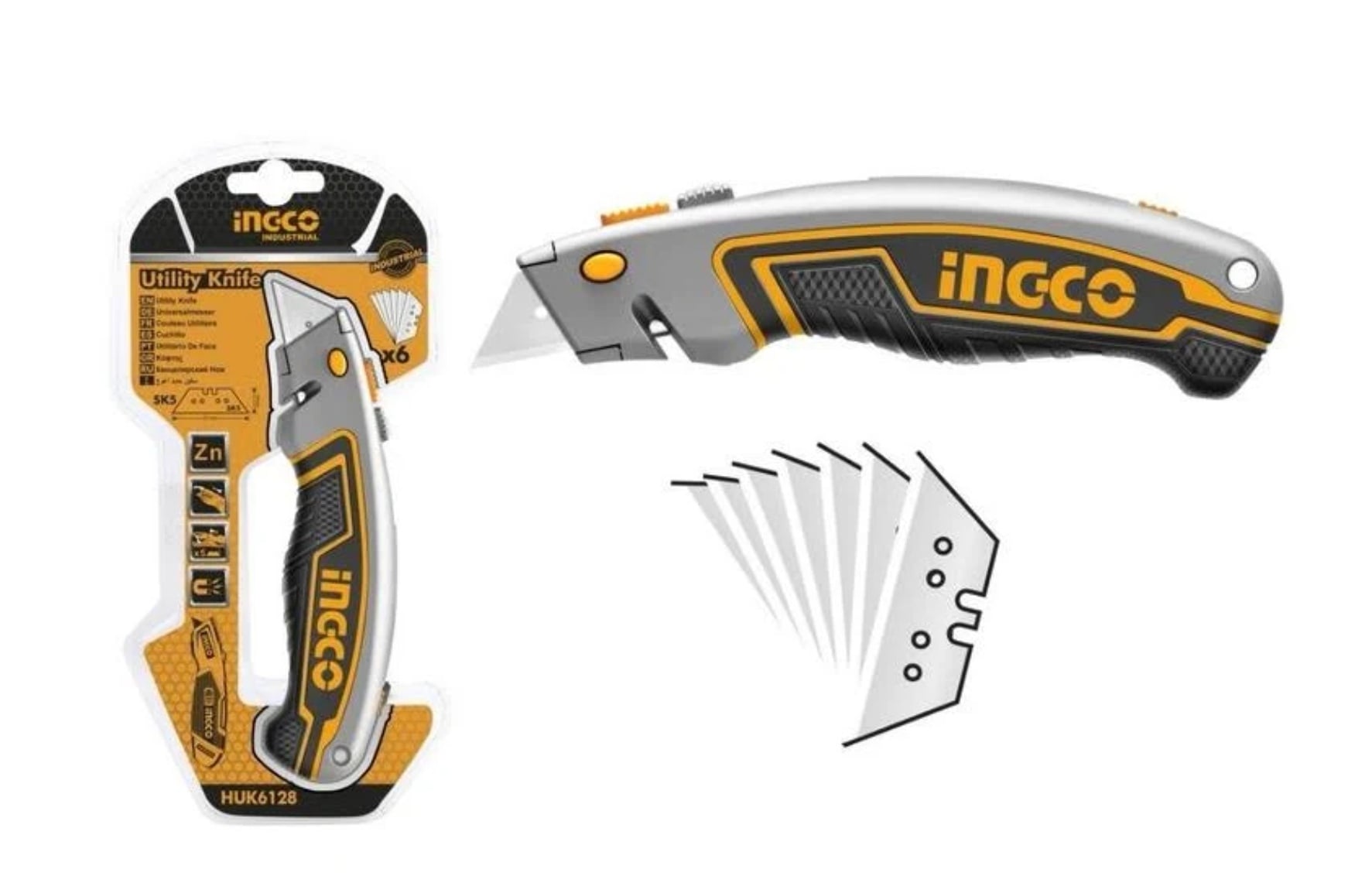 SET HERRAMIENTAS INGCO CUCHILLO CARTONERO RETRACTIL + 6 REPUESTOS SK5 - 4