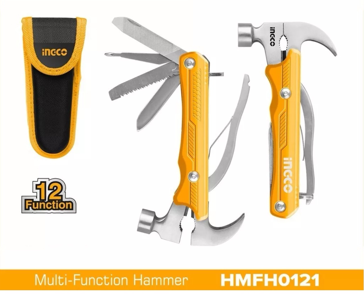 SET HERRAMIENTAS INGCO MARTILLO MULTIFUNCION 12 FUNCIONES + BOLSO TRANSP - 4