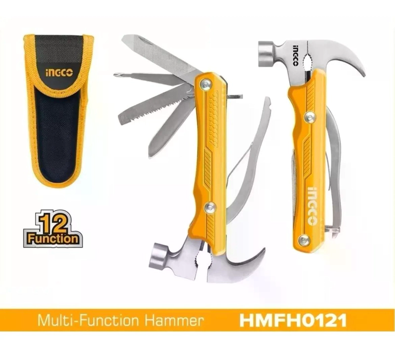 SET HERRAMIENTAS INGCO MARTILLO MULTIFUNCION 12 FUNCIONES + BOLSO TRANSP - 5