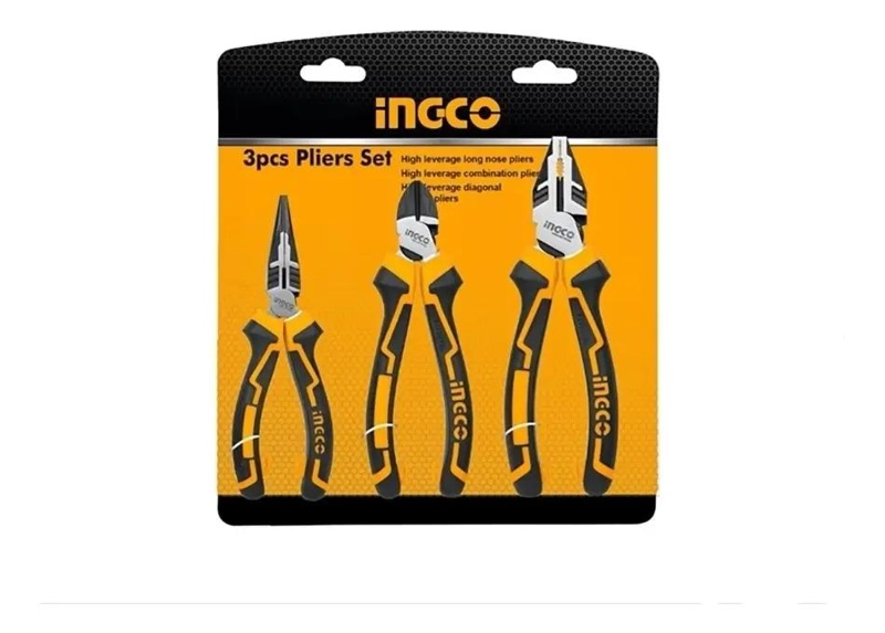 SET HERRAMIENTAS INGCO ALICATES 2831 3 PIEZAS INDUSTRIAL ALTA RESISTENC - 1