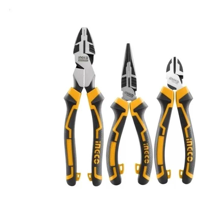 SET HERRAMIENTAS INGCO ALICATES 2832 3 PIEZAS INDUSTRIAL ALTA RESISTENC - 1