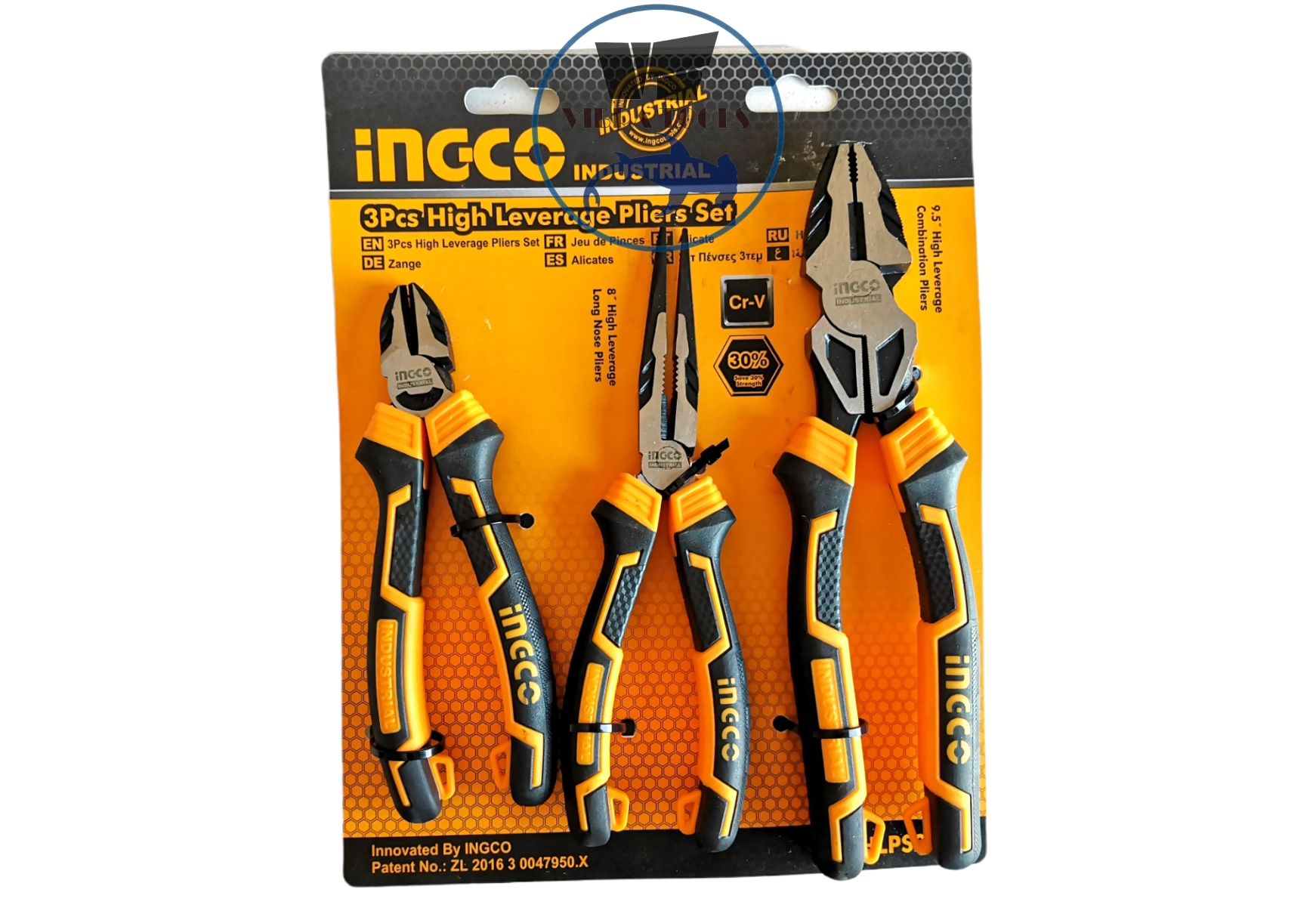 SET HERRAMIENTAS INGCO ALICATES 2832 3 PIEZAS INDUSTRIAL ALTA RESISTENC - 1