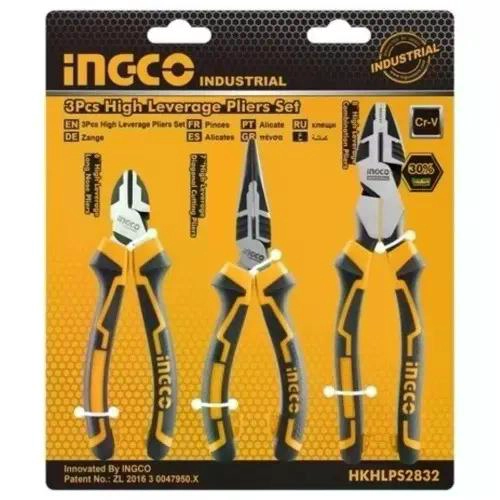 SET HERRAMIENTAS INGCO ALICATES 2832 3 PIEZAS INDUSTRIAL ALTA RESISTENC - 2