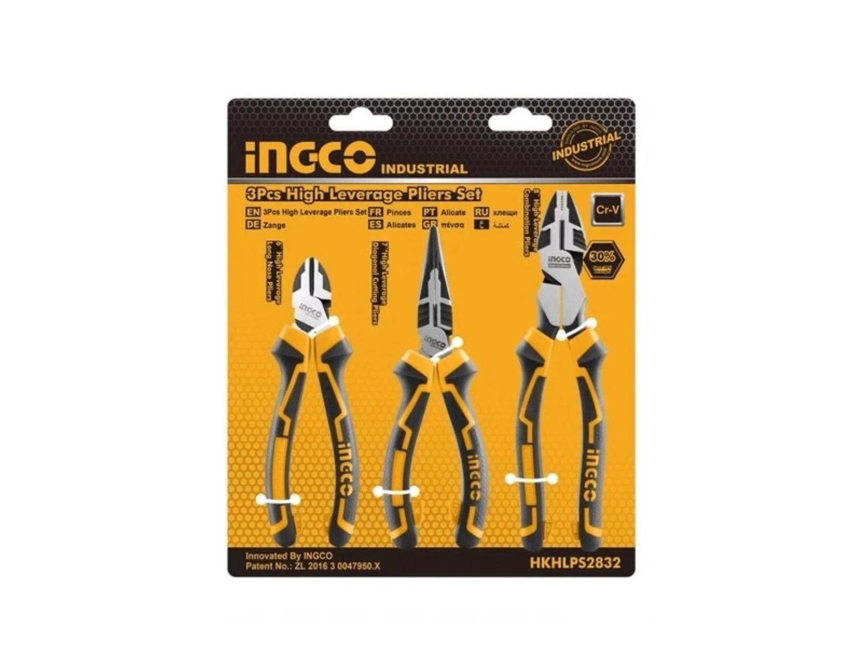 SET HERRAMIENTAS INGCO ALICATES 2832 3 PIEZAS INDUSTRIAL ALTA RESISTENC - 3