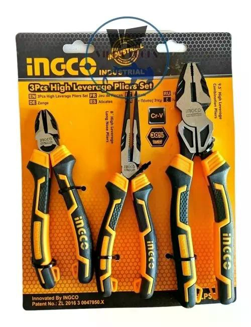 SET HERRAMIENTAS INGCO ALICATES 2832 3 PIEZAS INDUSTRIAL ALTA RESISTENC - 4