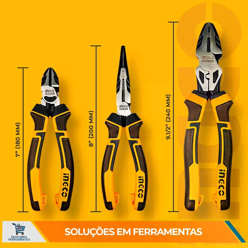 SET HERRAMIENTAS INGCO ALICATES 2832 3 PIEZAS INDUSTRIAL ALTA RESISTENC - 6