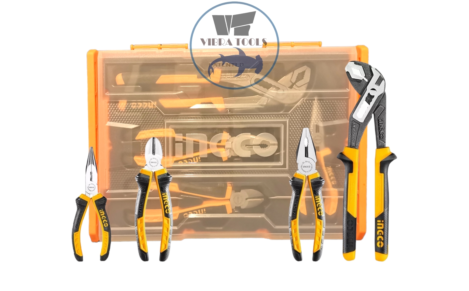 SET HERRAMIENTAS INGCO ALICATES 4 PIEZAS + CAJA APILABLE - 1