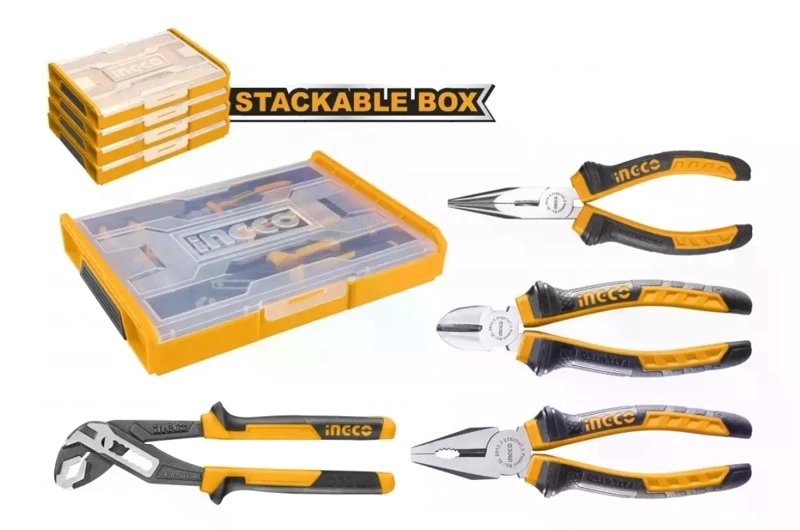 SET HERRAMIENTAS INGCO ALICATES 4 PIEZAS + CAJA APILABLE - 7