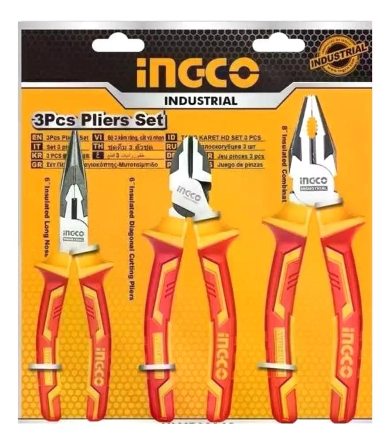 SET HERRAMIENTAS INGCO ALICATES 28318 3 PIEZAS AISLADOS INDUSTRIAL - 1