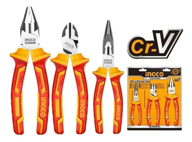 SET HERRAMIENTAS INGCO ALICATES 28318 3 PIEZAS AISLADOS INDUSTRIAL - 3