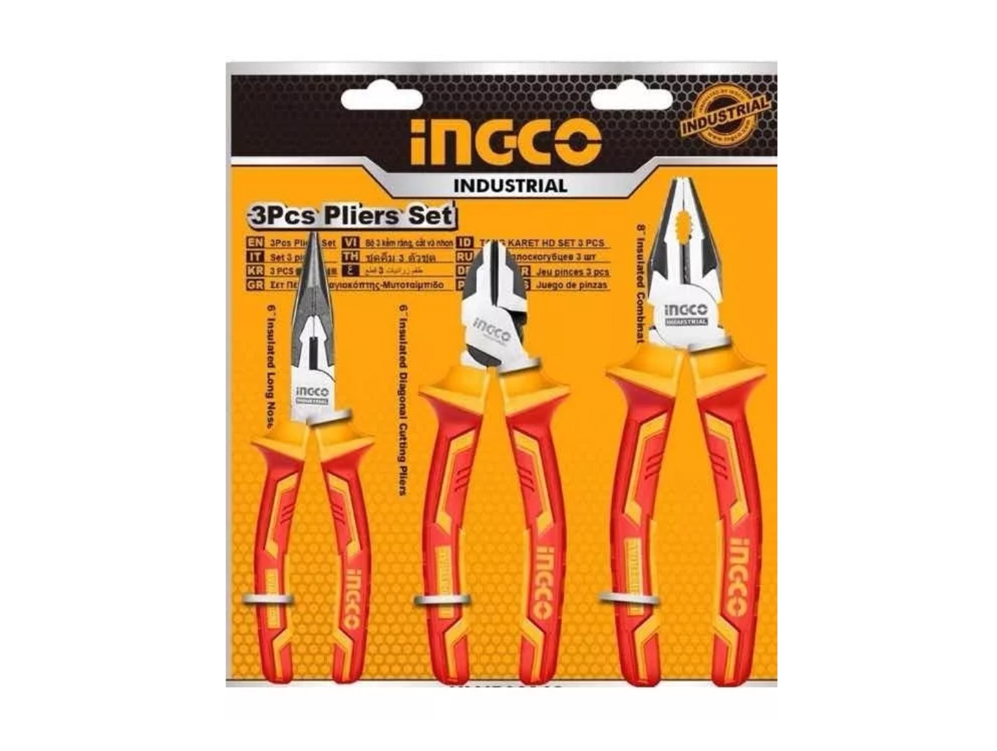 SET HERRAMIENTAS INGCO ALICATES 28318 3 PIEZAS AISLADOS INDUSTRIAL - 3