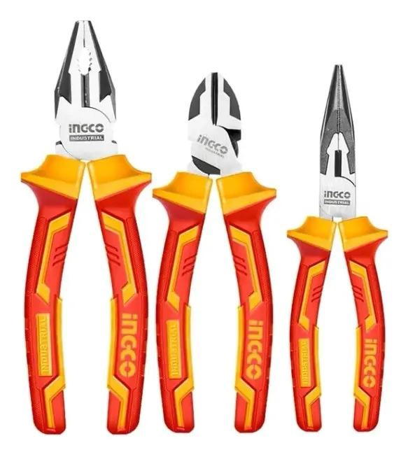 SET HERRAMIENTAS INGCO ALICATES 28318 3 PIEZAS AISLADOS INDUSTRIAL - 4