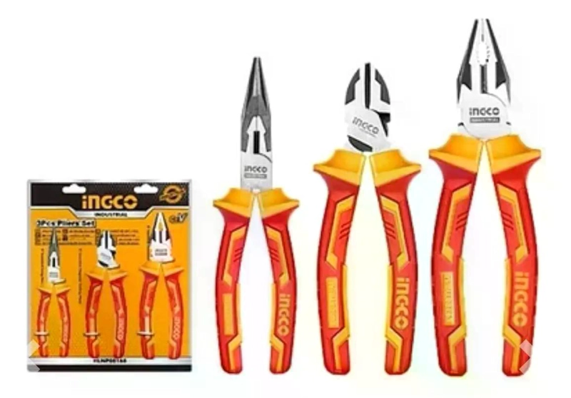 SET HERRAMIENTAS INGCO ALICATES 28318 3 PIEZAS AISLADOS INDUSTRIAL - 5