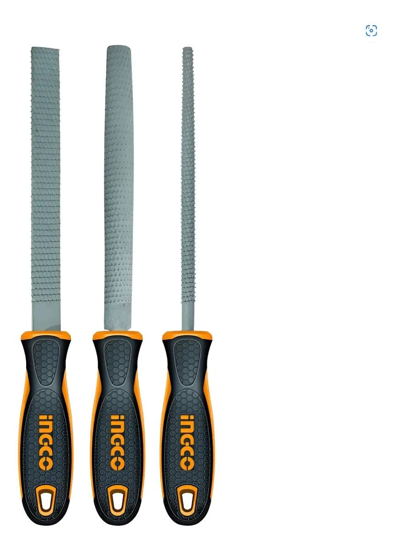 SET HERRAMIENTAS INGCO LIMAS 3 PIEZAS ESCOFINAS 8 PULG MADERA INDUSTRIAL - 3