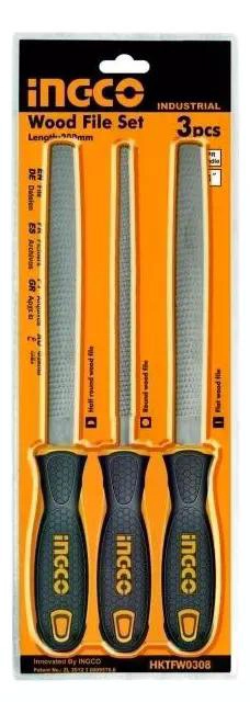 SET HERRAMIENTAS INGCO LIMAS 3 PIEZAS ESCOFINAS 8 PULG MADERA INDUSTRIAL - 4