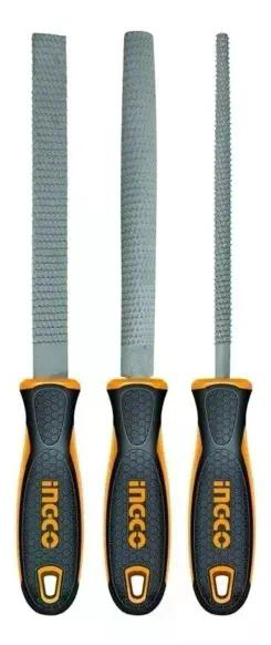 SET HERRAMIENTAS INGCO LIMAS 3 PIEZAS ESCOFINAS 8 PULG MADERA INDUSTRIAL - 5