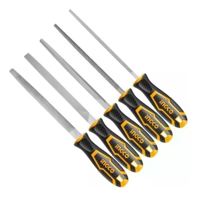 SET HERRAMIENTAS INGCO LIMAS 5 PIEZAS 8 PULGADAS ACERO INDUSTRIAL - 4