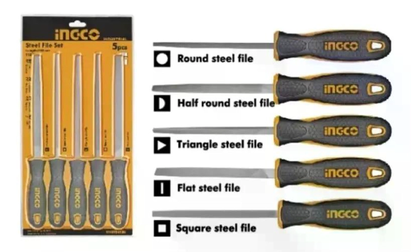 SET HERRAMIENTAS INGCO LIMAS 5 PIEZAS 8 PULGADAS ACERO INDUSTRIAL - 5