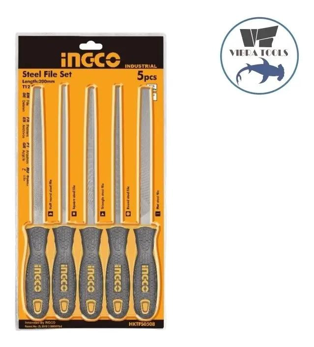 SET HERRAMIENTAS INGCO LIMAS 5 PIEZAS 8 PULGADAS ACERO INDUSTRIAL - 6