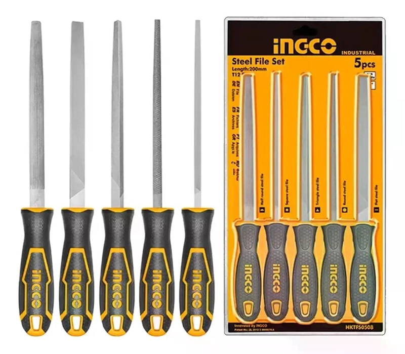 SET HERRAMIENTAS INGCO LIMAS 5 PIEZAS 8 PULGADAS ACERO INDUSTRIAL - 9