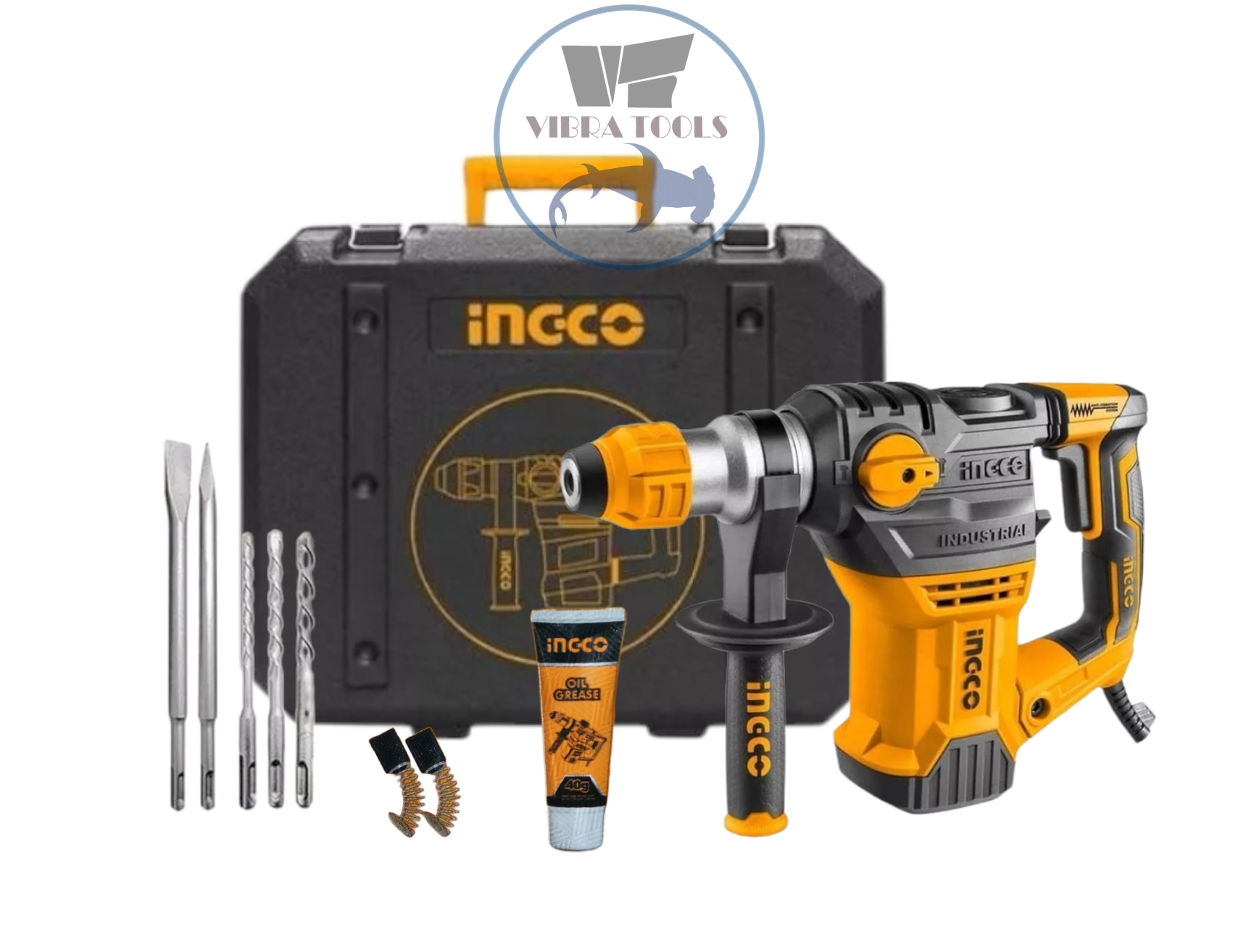 ROTOMARTILLO INGCO ELÉCTRICO SDS PLUS 1500 W INDUSTRIAL + 8P - 1