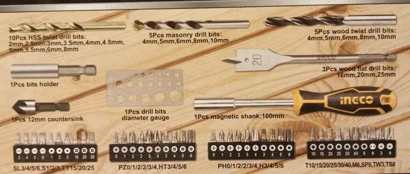 SET JUEGO DE BROCAS Y PUNTAS INGCO 67 PIEZAS + MALETA - 5