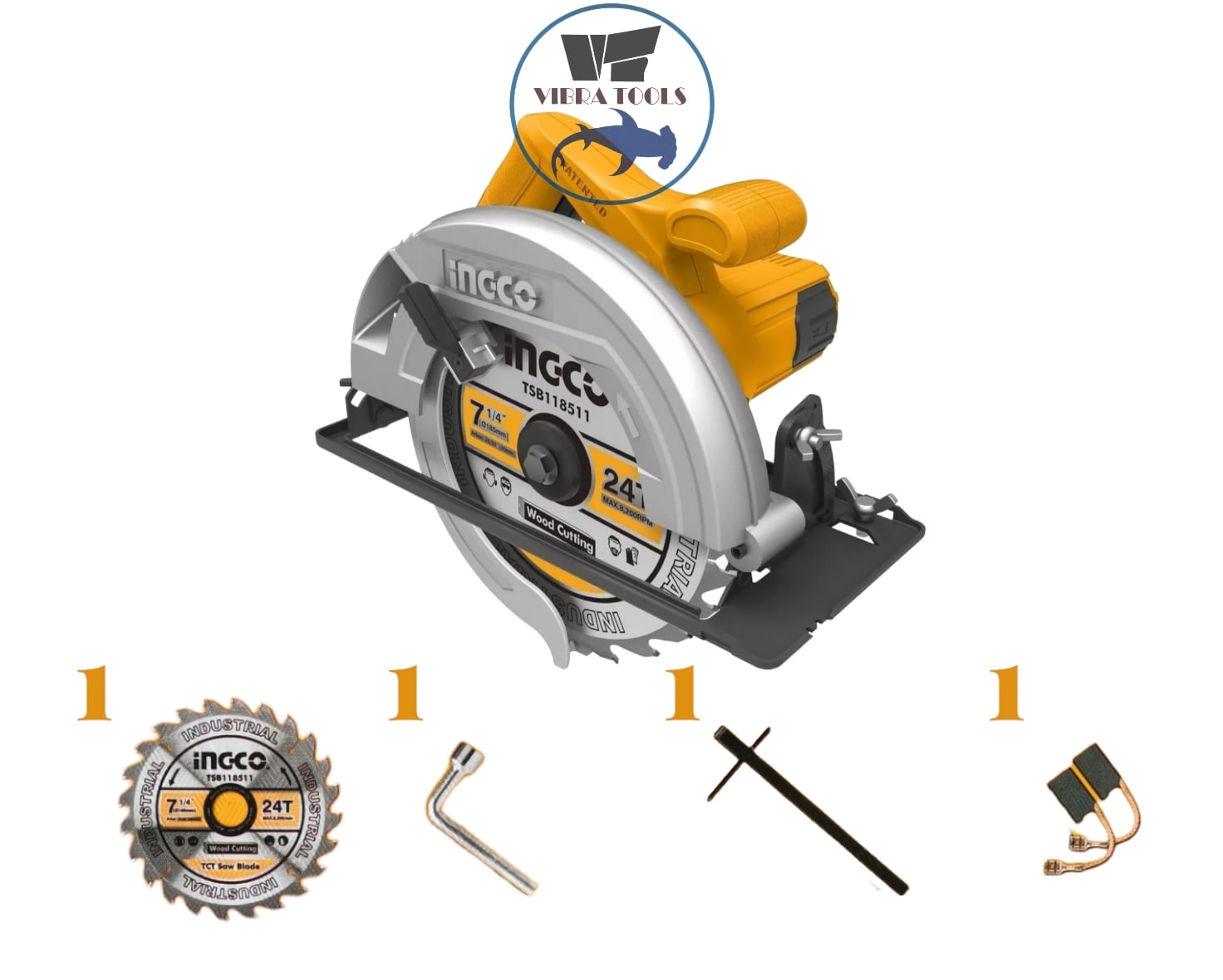 SIERRA INGCO CIRCULAR ELÉCTRICA 1400 W + DISCO 24 DTE + ACCES - 1