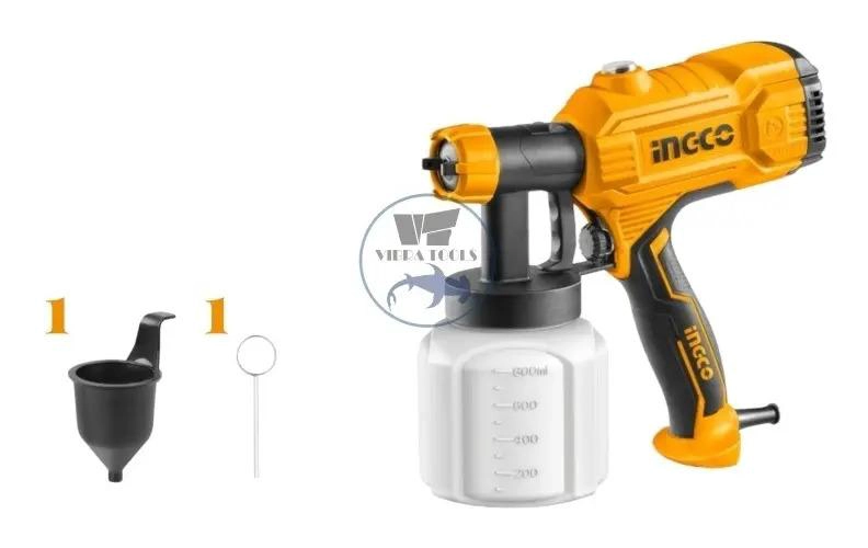 PISTOLA DE PINTURA INGCO ELÉCTRICA 450 W INDUSTRIAL + ACCES - 8