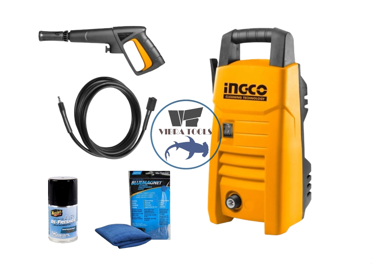 PACK INGCO HIDROLAVADORA 1200 W + PAÑO MICROFIBRA + AROMATIZ - 1