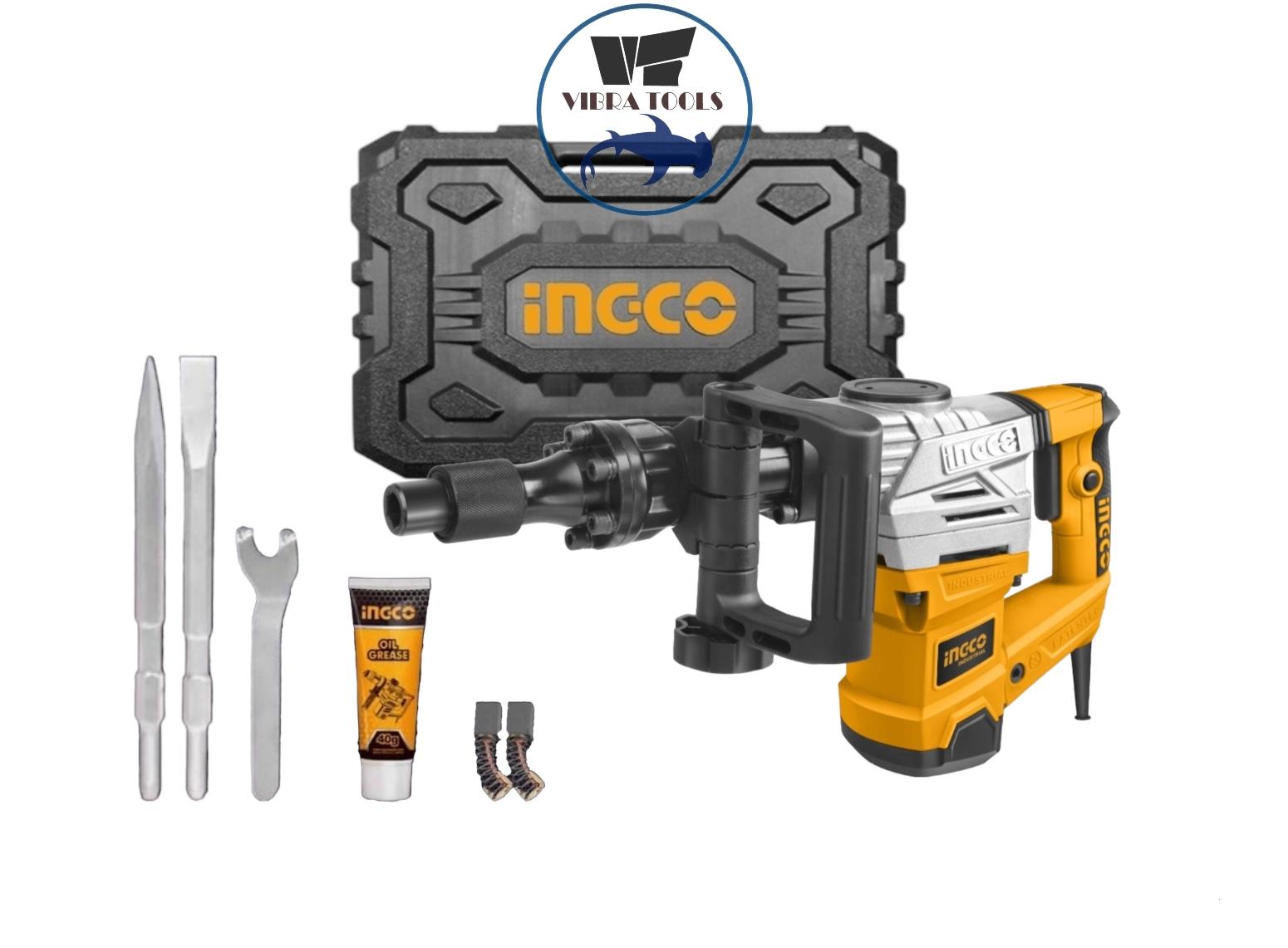 MARTILLO DEMOLEDOR INGCO INDUSTRIAL 1300 W 20 J + MALET+ ACC - 1