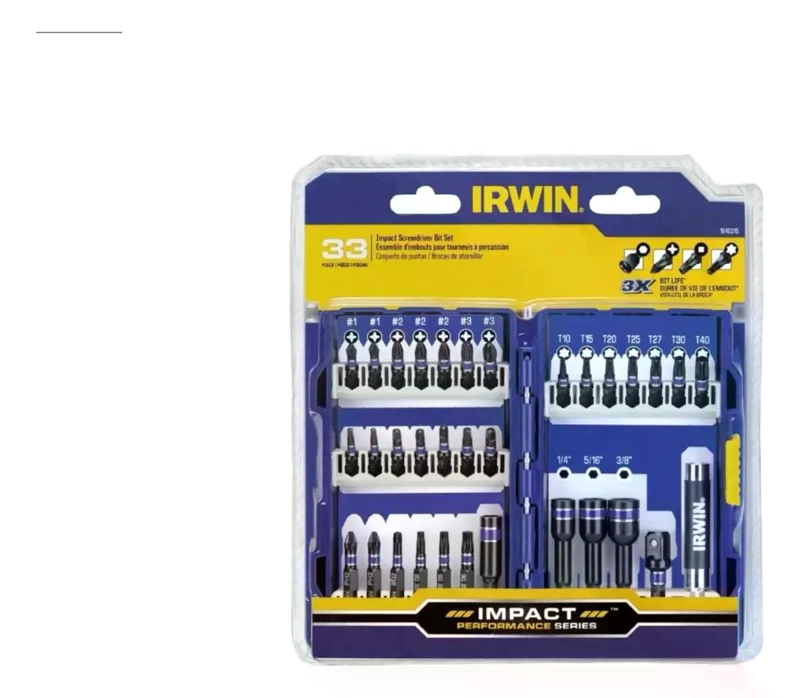 SET 33 PZAS IRWIN PARA ATORNILLADOR IMPACTO ALTO RENDIMIENTO - 3