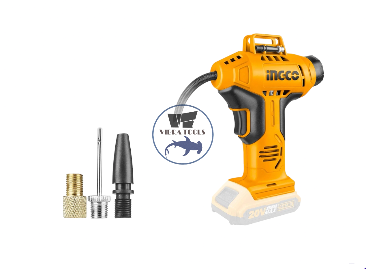 INFLADOR DE NEUMÁTICOS INALAMBRICO INGCO 20V 150 PSI - 1