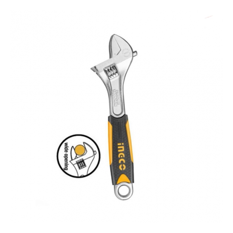 LLAVE INGCO INGLESA AJUSTABLE 150 MM INDUSTRIAL 6 PULGADAS - 4