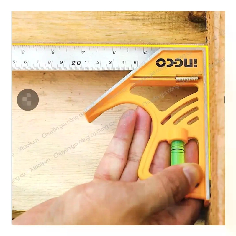 SET HERRAMIENTAS INGCO ESCUADRA MAGNETICA COMBINACION 300 MM + BOLSA PROTEC - 8