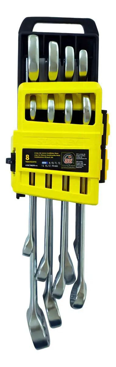 SET HERRAMIENTAS STANLEY LLAVES 8 PIEZAS COMBINACION PUNTA CORONA - 5