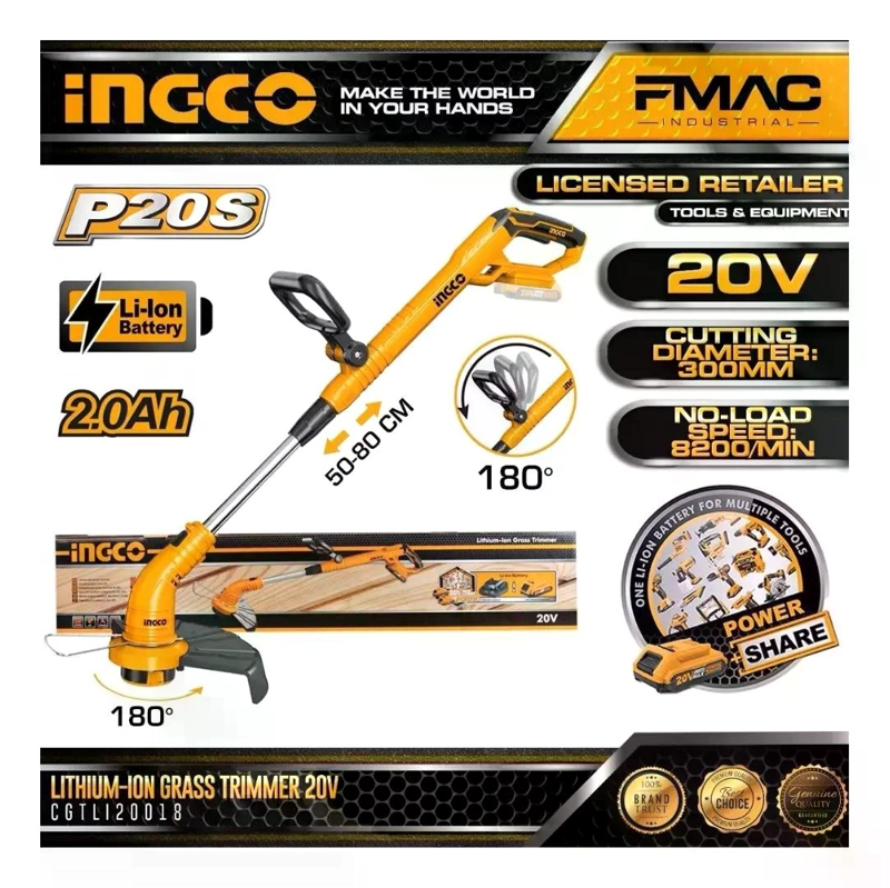ORILLADORA INALAMBRICA INGCO AJUSTABLE 20 V CGTLI20018 - 3