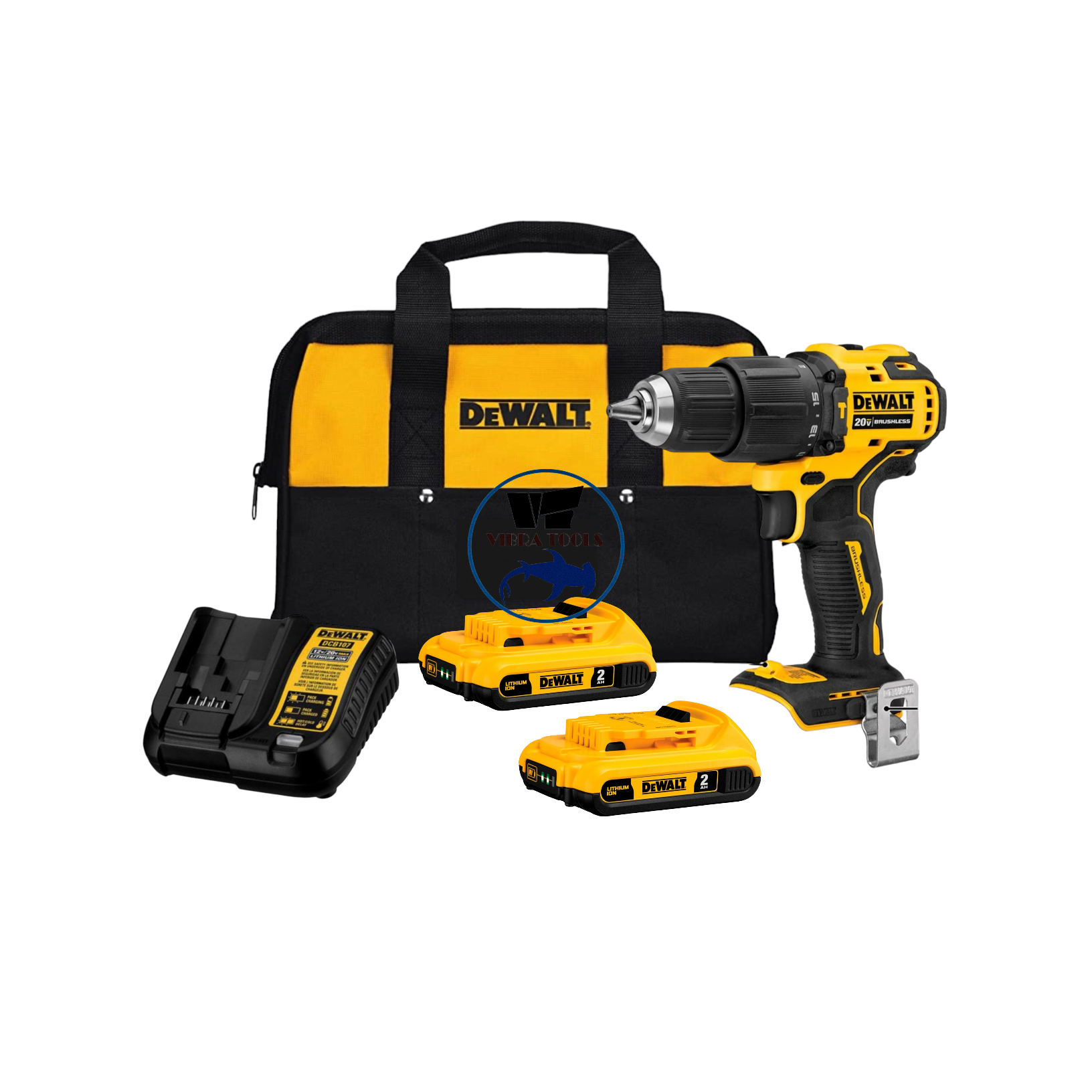 TALADRO PERCUTOR INA DEWALT ATOMIC 13MM 20V + 2 BAT + CARGADOR DCD709D2 - 1
