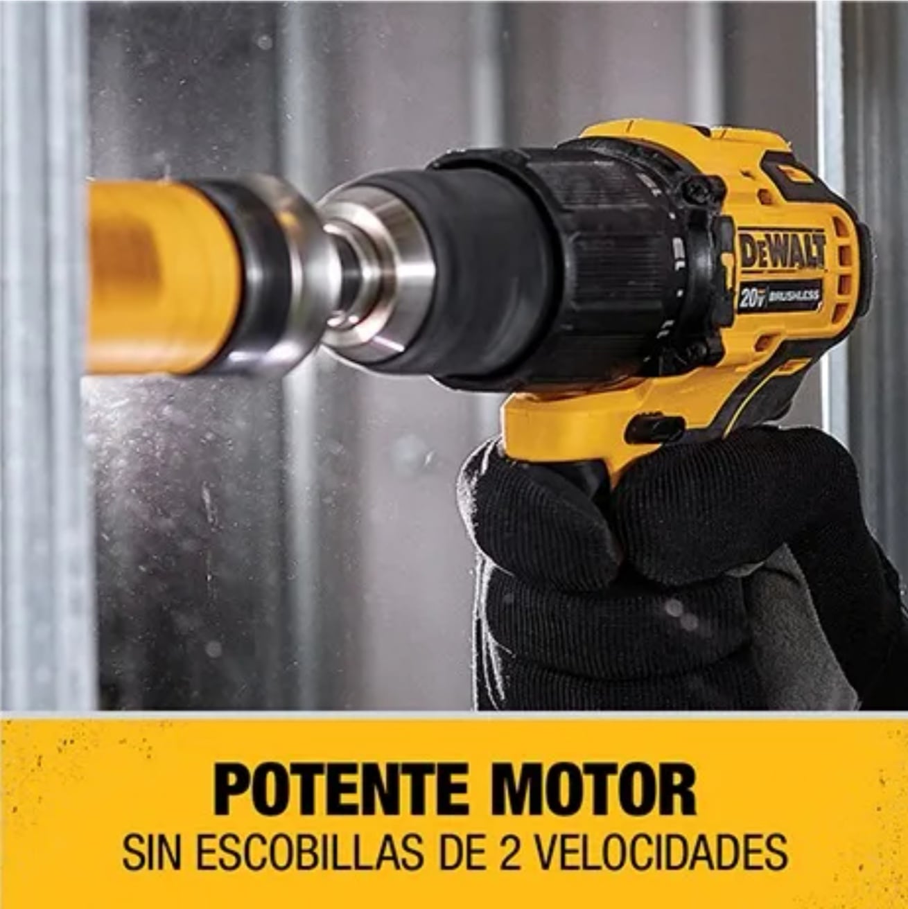 TALADRO PERCUTOR INA DEWALT ATOMIC 13MM 20V + 2 BAT + CARGADOR DCD709D2 - 4