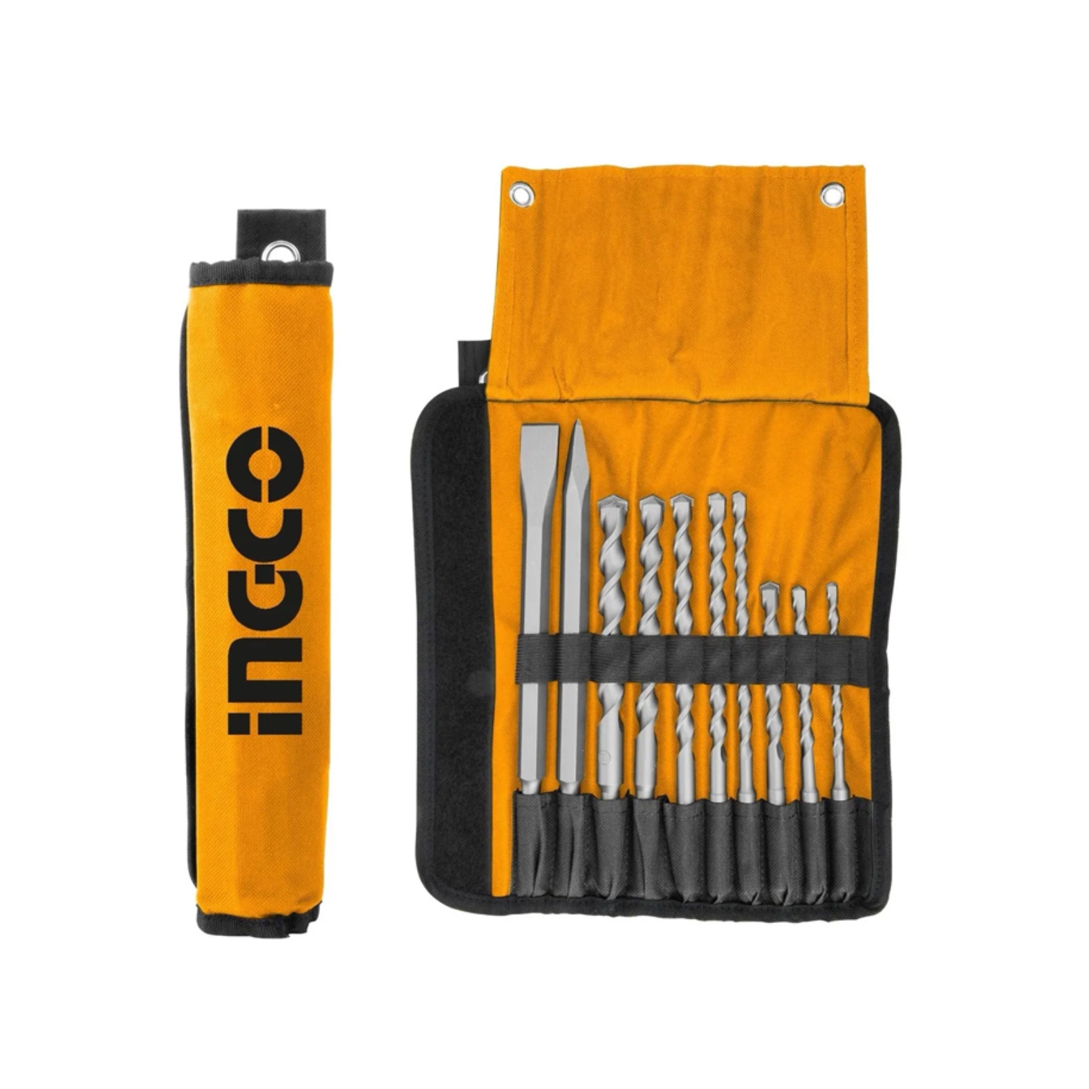 SET HERRAMIENTAS INGCO BROCAS 10 PIEZAS CINCELES SDS PLUS INDUSTRIAL - 1