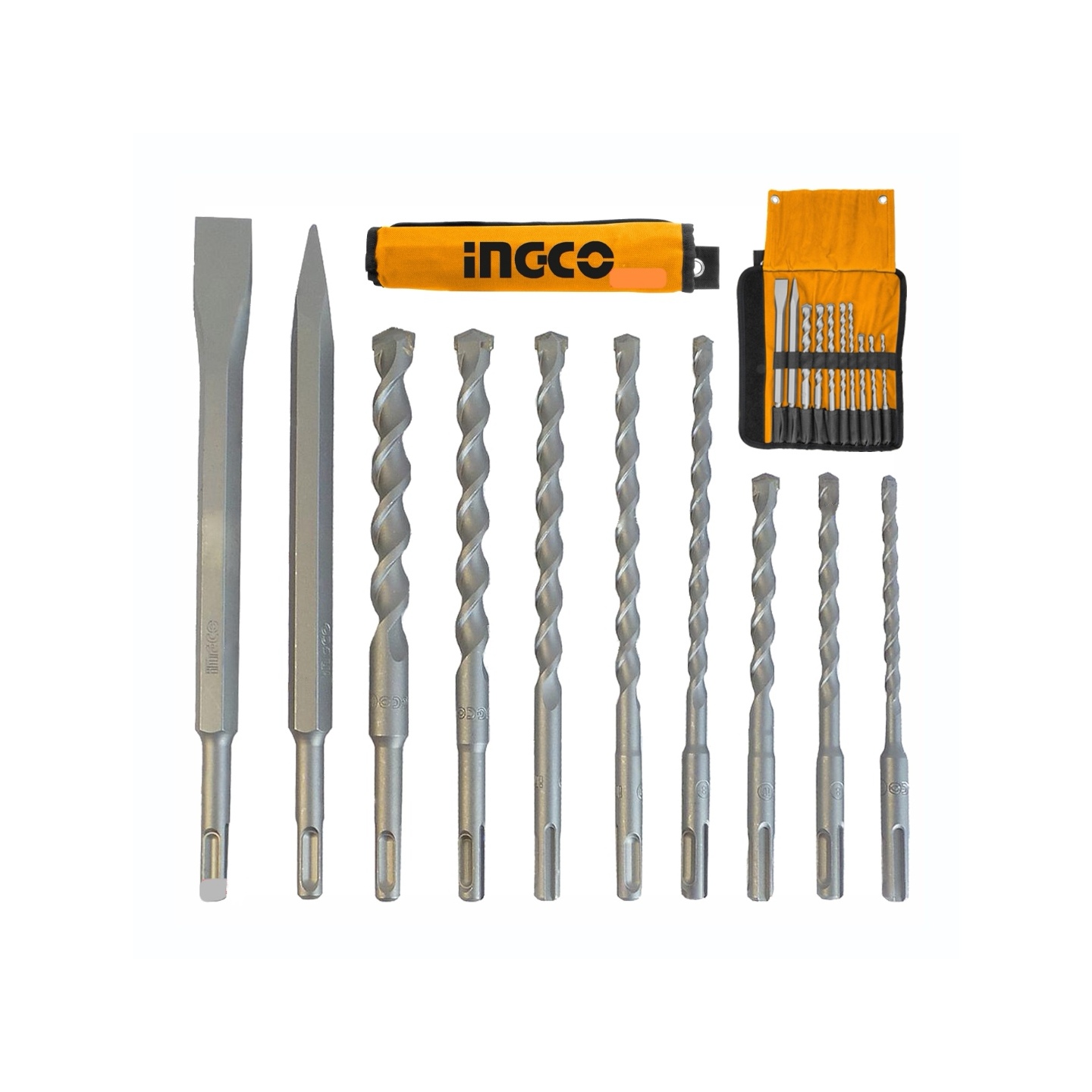 SET HERRAMIENTAS INGCO BROCAS 10 PIEZAS CINCELES SDS PLUS INDUSTRIAL - 2