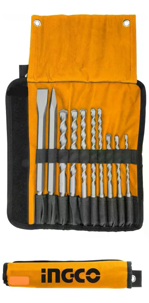 SET HERRAMIENTAS INGCO BROCAS 10 PIEZAS CINCELES SDS PLUS INDUSTRIAL - 3