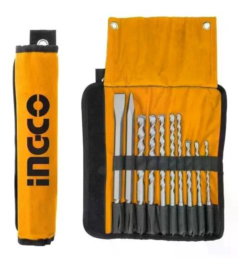 SET HERRAMIENTAS INGCO BROCAS 10 PIEZAS CINCELES SDS PLUS INDUSTRIAL - 9