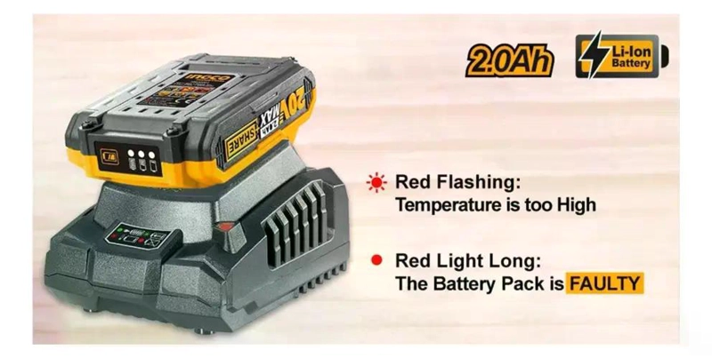 CARGADOR INGCO DE BATERÍAS 20V INDUSTRIAL FCLI2001-7 - 3