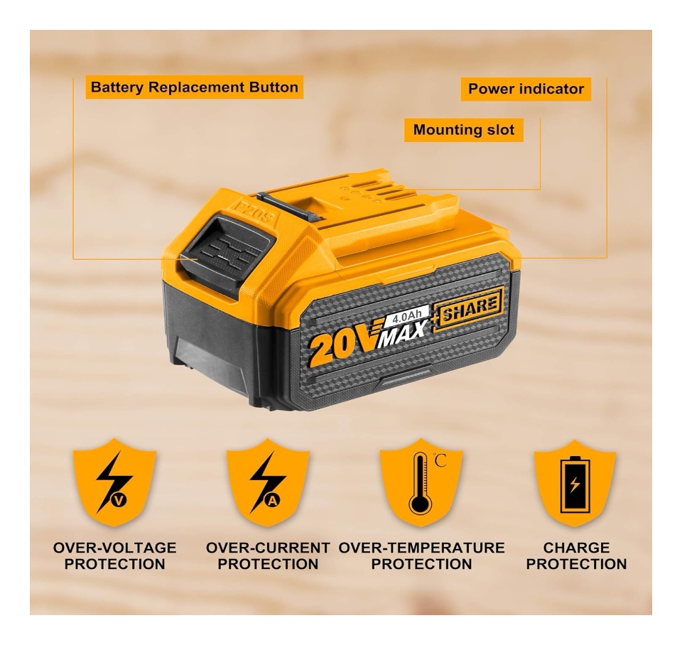 BATERÍA INGCO INDUSTRIAL P20S 20V 4 AH FBLI2002 - 4