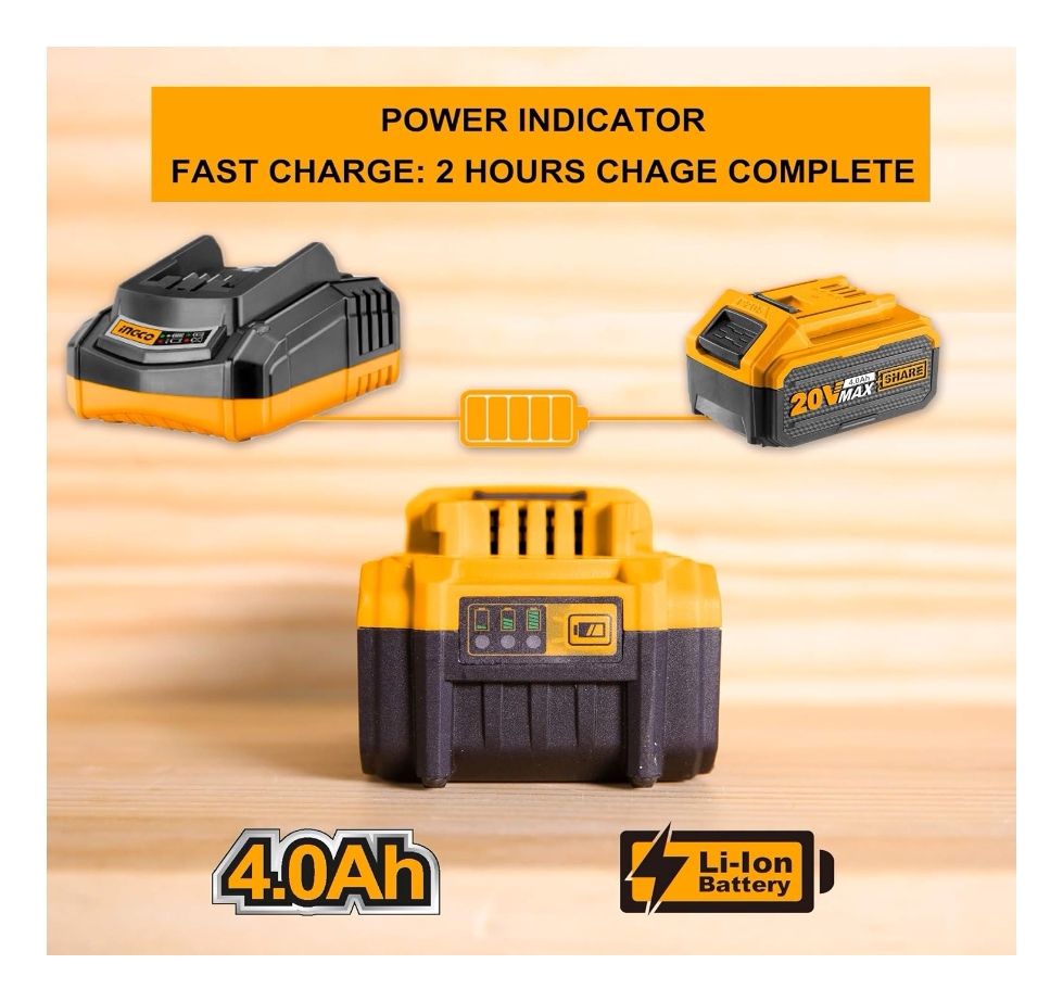 BATERÍA INGCO INDUSTRIAL P20S 20V 4 AH FBLI2002 - 6
