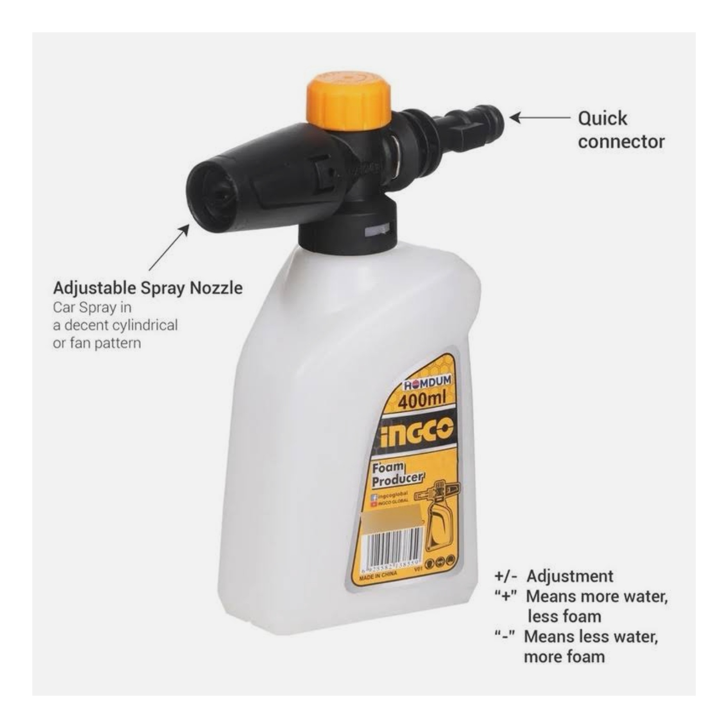 RECIPIENTE DE JABÓN INGCO 400 ML PARA HIDROLAVADORA AMFP4002 - 4