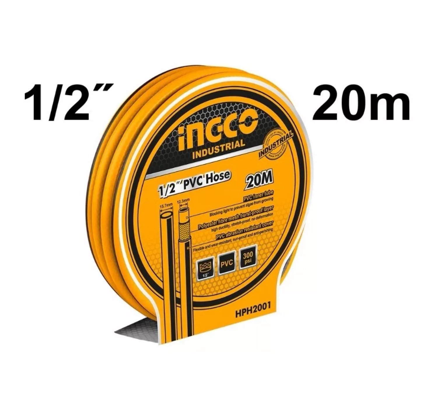 MANGUERA INDUSTRIAL REFORZADA INGCO HPH2001 PVC 1/2 X 20 MT 300 PSI - 3