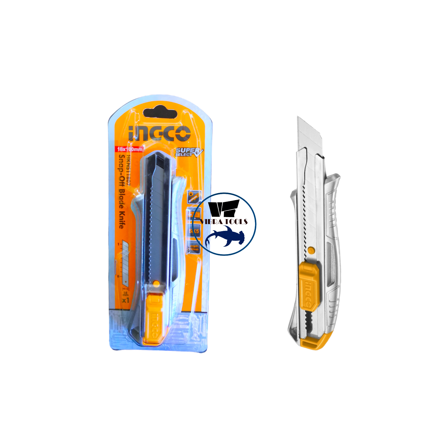 CUCHILLO CARTONERO ALUMINIO INGCO 18X100 MM HKNS11807 - 1